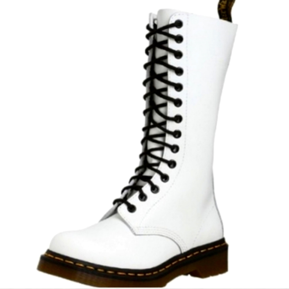 Tall white Dr. Martens